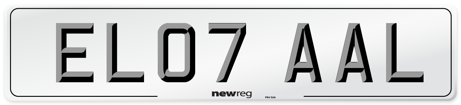 EL07 AAL Number Plate from New Reg